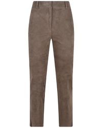 Arma - Jen Slim-Fit Suede Leather Trousers - Lyst