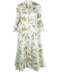 Erdem - Popeline-Kleid mit Blumen-Print - Lyst