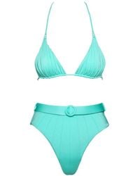 Noire Swimwear - Bikini Plissé À Taille Ceinturée - Lyst