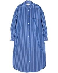 Enfold - Long Striped Cotton-blend Shirt Dress - Lyst