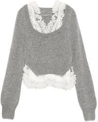 Ermanno Scervino - Lace-Trim Layered Knit - Lyst