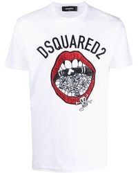 DSquared² - T-Shirt mit grafischem Print - Lyst