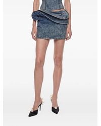 Magda Butrym - Rose-Detail Denim Mini Skirt - Lyst