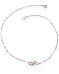 Furla - Halskette Mit Arch-Logo Und Kristallen - Lyst