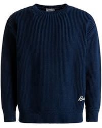 Bally - Logo-embroidered Ribbed-knit Jumper - Lyst