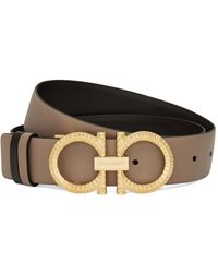 Ferragamo - Knurled-Gancini Reversible And Adjustable Belt - Lyst