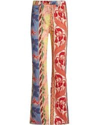Etro - Floral-Print Bootcut Jeans - Lyst