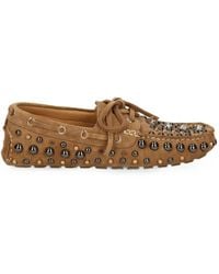 strategia shoes - Santorini Stud-Embellished Leather Loafers - Lyst