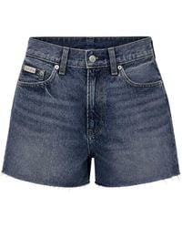 Calvin Klein - 90S Relaxed Raw-Cut Mini Denim Shorts - Lyst