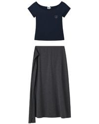 B+ AB - Midi-Rok En Top Met Ruches - Lyst