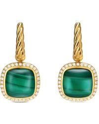 David Yurman - 18Kt Albion Malachite And Diamond Earrings - Lyst