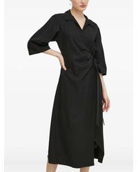 Samsøe & Samsøe - Wrap-Around Quarter-Sleeve Midi Dress - Lyst