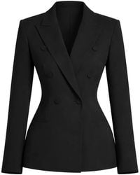 Elie Saab - Cady Double-Breasted Tailored Blazer - Lyst