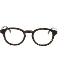 Saint Laurent - Round-Frame Tortoiseshell Glasses - Lyst