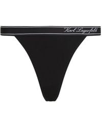 KARL LAGERFELD - Hotel Karl Stripe Cotton Thong - Lyst