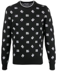 Dolce & Gabbana - Dg-logo Jacquard Wool-silk Jumper - Lyst
