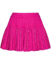 Valentino Garavani - Embroidered Knitted Mini Skirt - Lyst