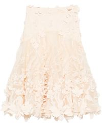 Zimmermann - Floral-Applique Midi Skirt - Lyst