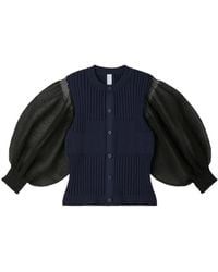 CFCL - Ribbed Puff-Sleeve Cardigan - Lyst