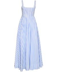 Sportmax - Striped Cotton Long Dress - Lyst