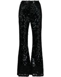 Cynthia Rowley - High-waisted Sequinned Flared Trousers - Lyst