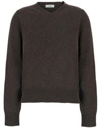Grifoni - V-Neck Elbow-Patch Sweater - Lyst