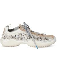 Miu Miu - Bubble Embroidered Technical Fabric And Suede Sneakers - Lyst