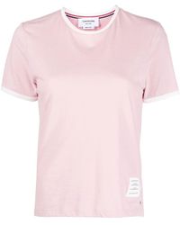 Thom Browne - T-Shirt mit Kontrastborten - Lyst