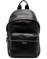 Palm Angels - Logo-Print Leather Backpack - Lyst