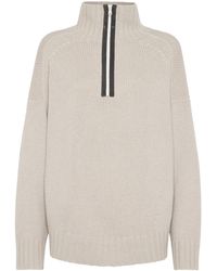 Brunello Cucinelli - High-Neck Knitted Cashmere Jumper - Lyst