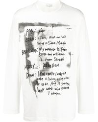 Yohji Yamamoto - T-shirt Met Lange Mouwen - Lyst