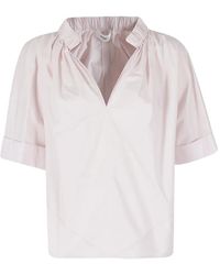MEIMEIJ - Elasticated-Neck Cuffed-Sleeve Blouse - Lyst