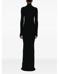 Brandon Maxwell The Genevieve Draped Knit Maxi Dress in Black | Lyst UK