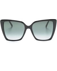 Jimmy Choo - Oversize-Frame Glitter Sunglasses - Lyst