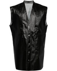 Rick Owens - Faux-leather Sleeveless Shirt - Lyst