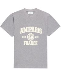 Ami Paris - Logo-print Short-sleeved T-shirt - Lyst