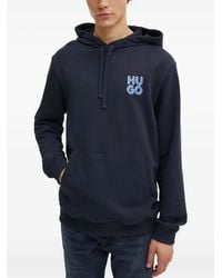 HUGO - Logo Hooded Sweatshirt - Lyst
