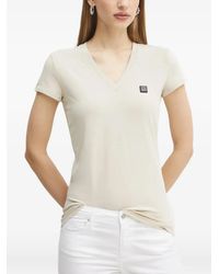 ARMANI EXCHANGE - V-Neck Logo Patch T-Shirt - Lyst