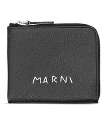 Marni - Portemonnaie Mit Logo-Stickerei - Lyst