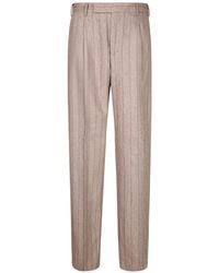 PT Torino - Samuel Pinstripe-Pattern Pleated Trousers - Lyst