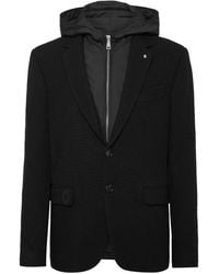 Billionaire - Layered Hoodie Notch Lapels Blazer - Lyst