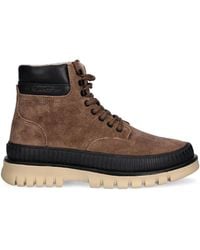 GANT - Lace-Up Panelled Boots - Lyst