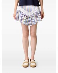 Claudie Pierlot - Minijupe Rayée À Coupe Évasée En Dentelle - Lyst