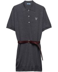 Prada - Silk Polo Mini Dress - Lyst