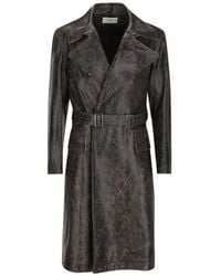 Fendi - Leather Trench Coat - Lyst