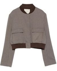 Twinset - Houndstooth-Pattern Cropped Jacket - Lyst