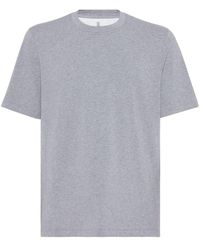 Brunello Cucinelli - Mélange-effect Cotton-blend T-shirt - Lyst