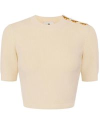 Elisabetta Franchi - Ribbed-Knit T-Shirt - Lyst