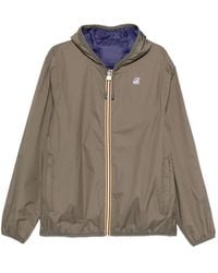 K-Way - Logo-Patch Hooded Jacket - Lyst