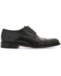 Ferragamo - Perforated Leather Derby Shoes - Lyst